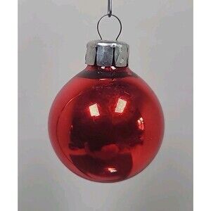 Vintage Solid Red East Germany Glass Christmas Ornament 1040's